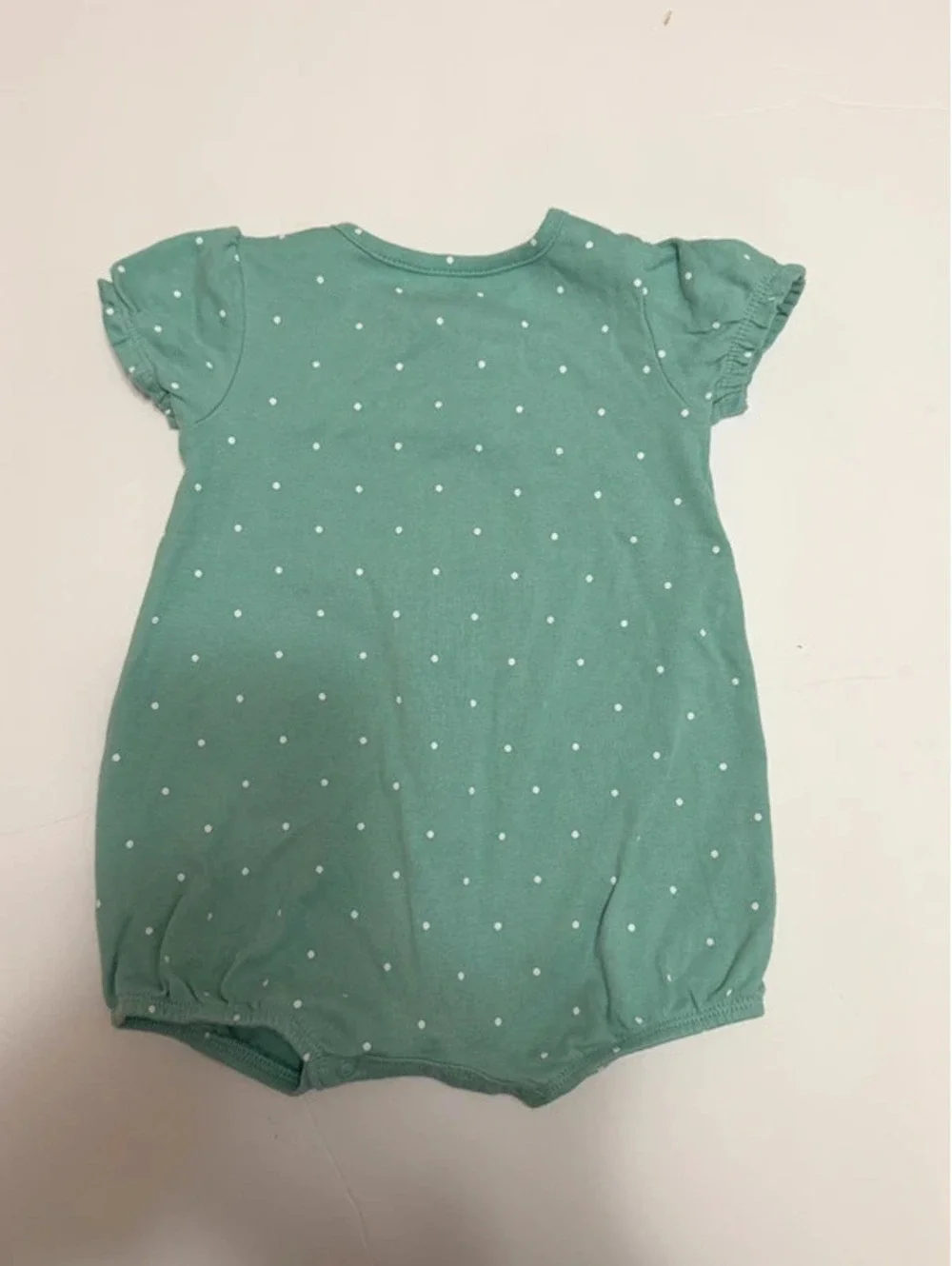 Infant Fruit Romper w/White Polka Dots in a size 9 months